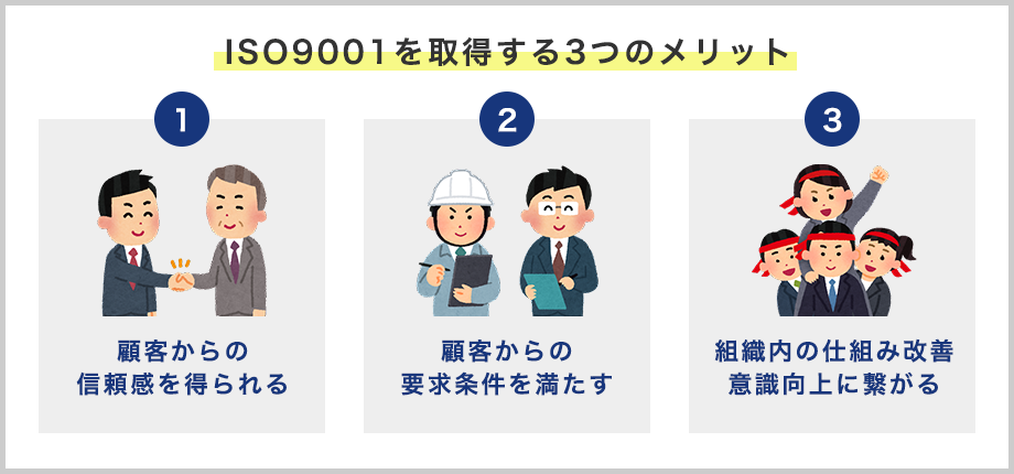 ISO9001を取得する3つのメリット